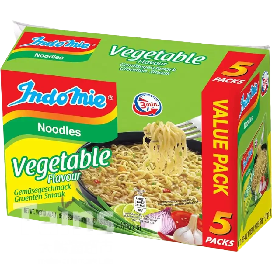 Indomie Vegetable Noodles 5 × 75 g