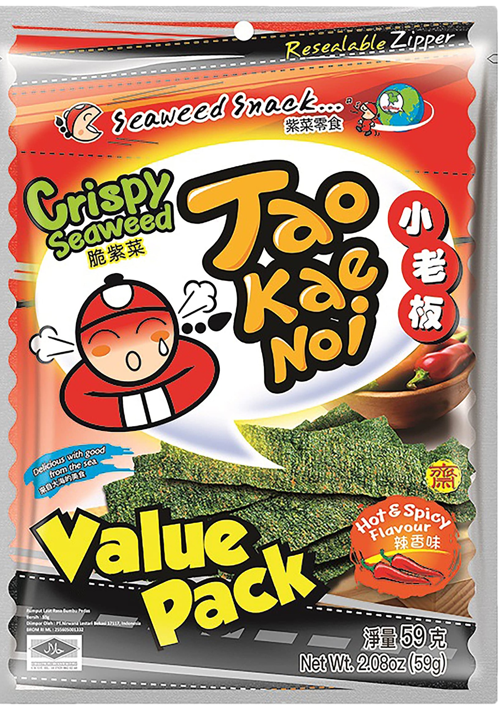 TAOKAENOI Seetangsnack Hot&Spicy 59g