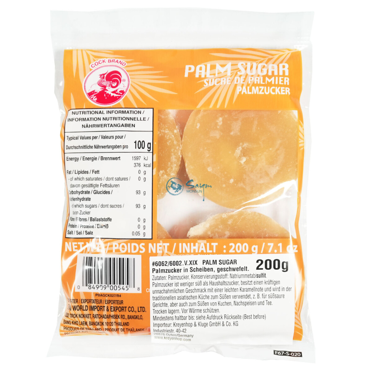 COCK Palmzucker Scheiben 200g