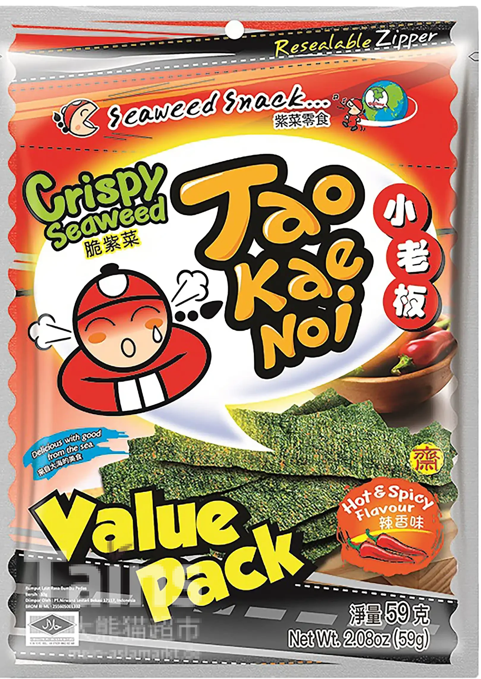 TAOKAENOI Seetangsnack Hot&Spicy 59g
