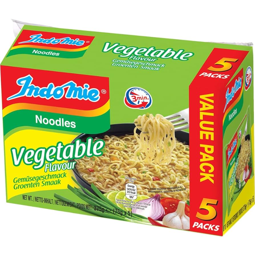 INDOMIE VEGETABLE NOODLES          5x75G